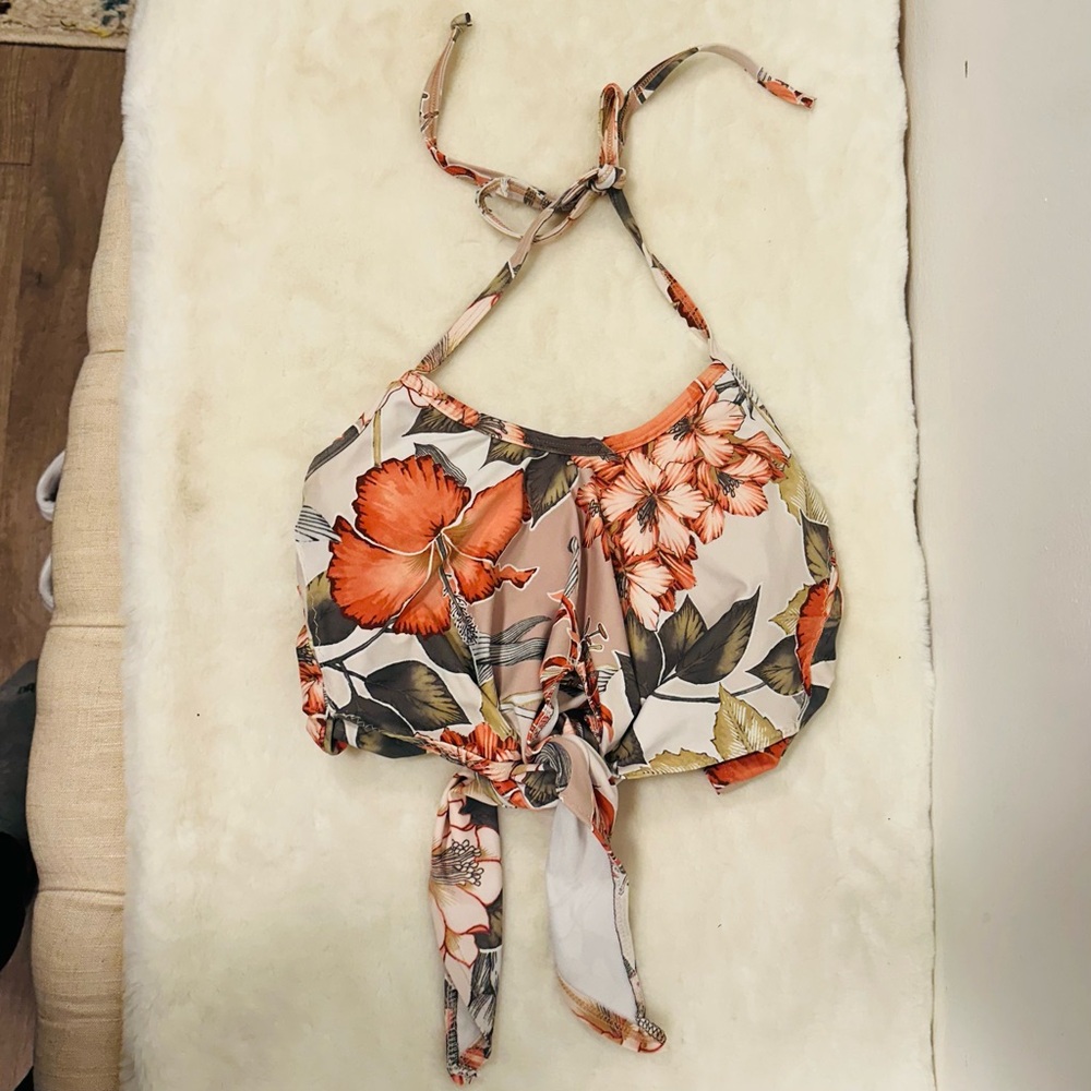 Kortni Jeane swimsuit top Vintage Hawaiian tie up bikini top women’s size small